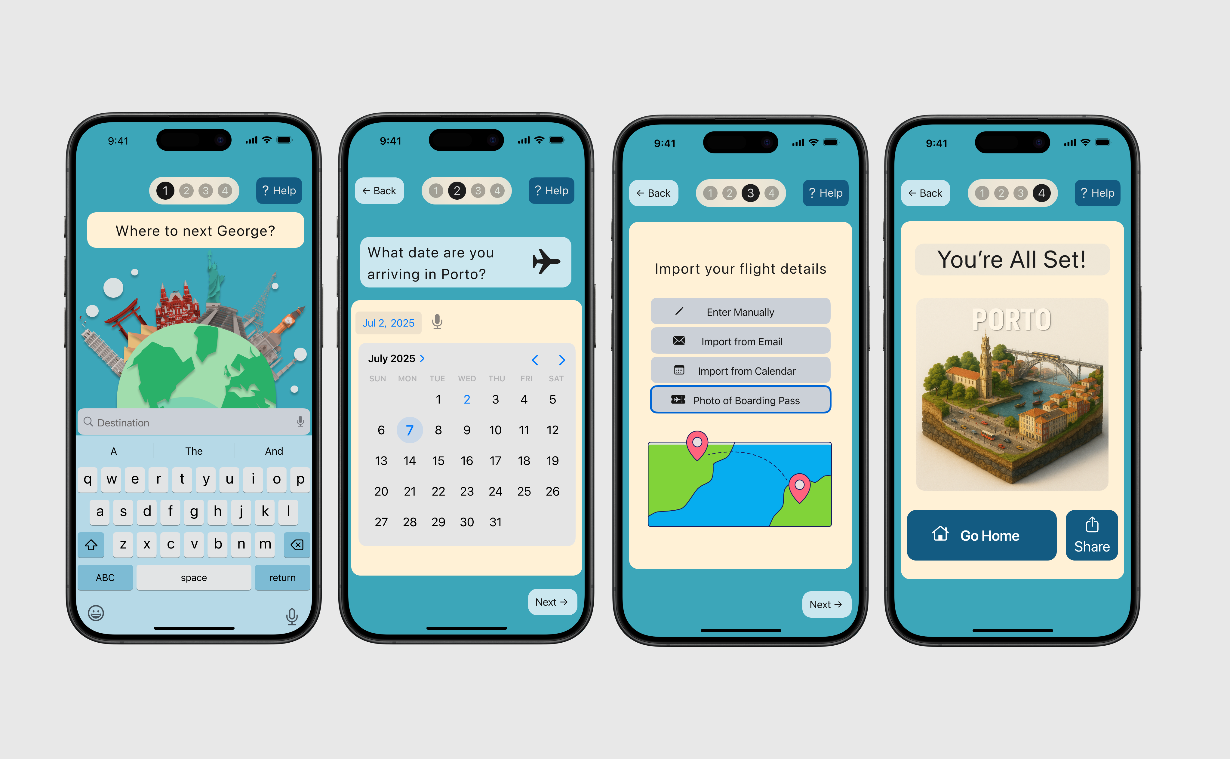 Horizon app overview screens